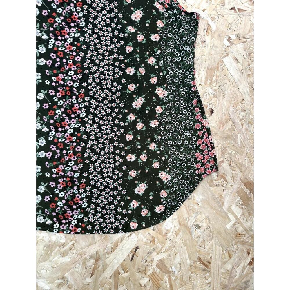 Van Heusen Floral Tank Top Womens Large Green Pink Mixed Flower Print Sleeveless - Picture 11 of 14